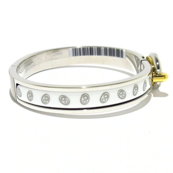 Auth HERMES Mini Click Shane Dunkle - Silver White Gold Hardware Bangle - Picture 2 of 7